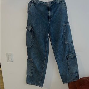 ASOS Women's Blue Cargo Jeans